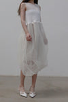 SWAYING/KNIT crochet stitching rotating skirt SW212LS18 white